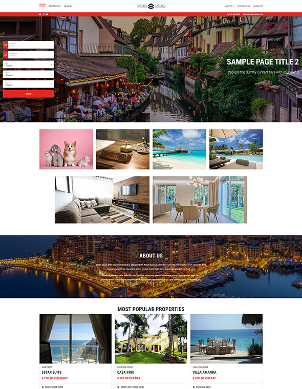 Vacation Rental Software - Website Template #3